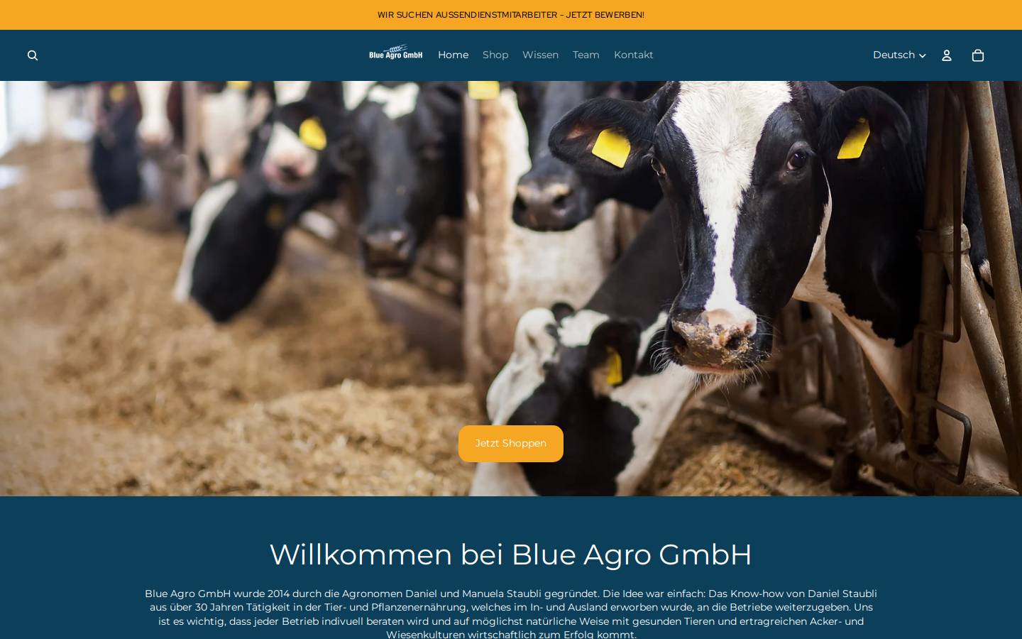 blueagro.ch homepage screenshot