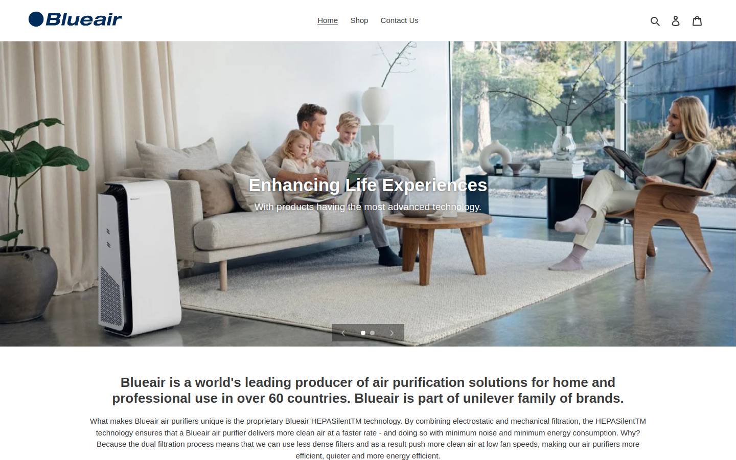 blueairindia.in homepage screenshot