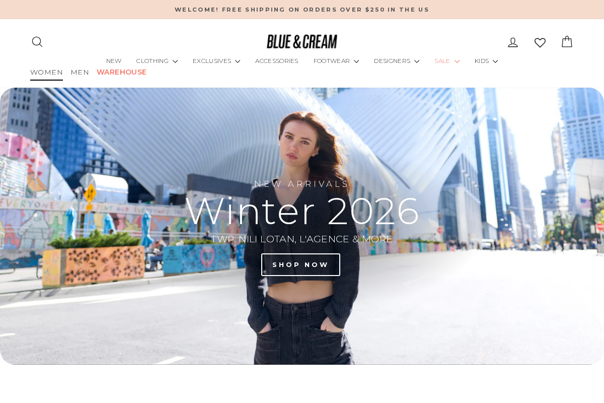 Blue & Cream homepage screenshot