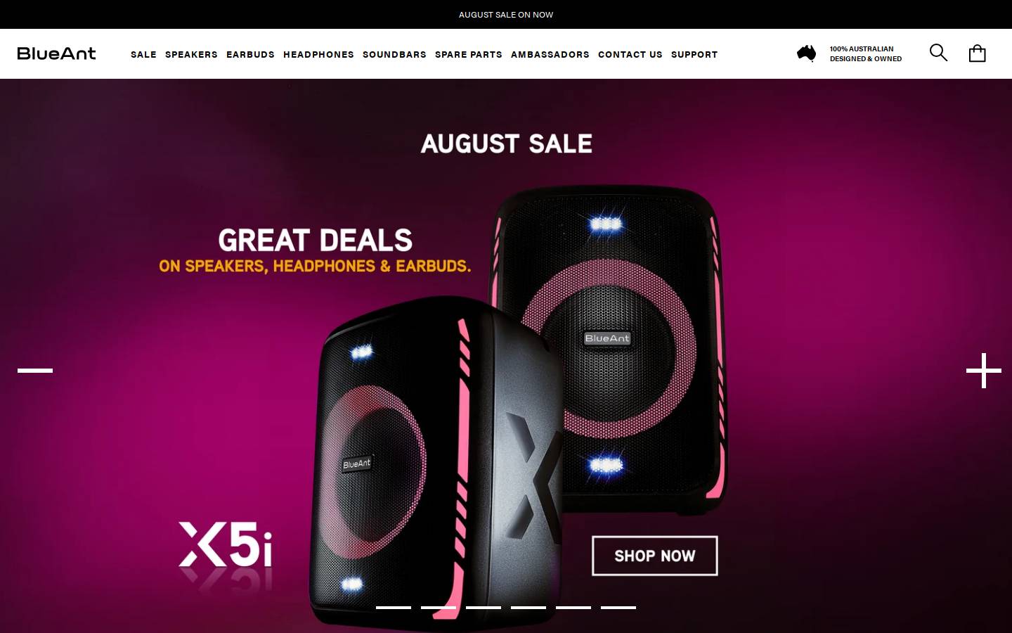 blueant.com.au homepage screenshot