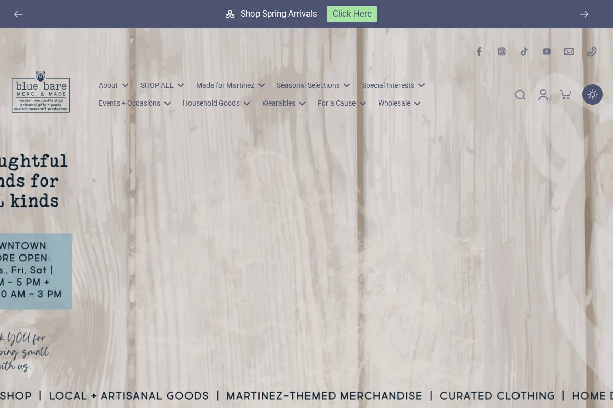bluebaremade.com homepage screenshot