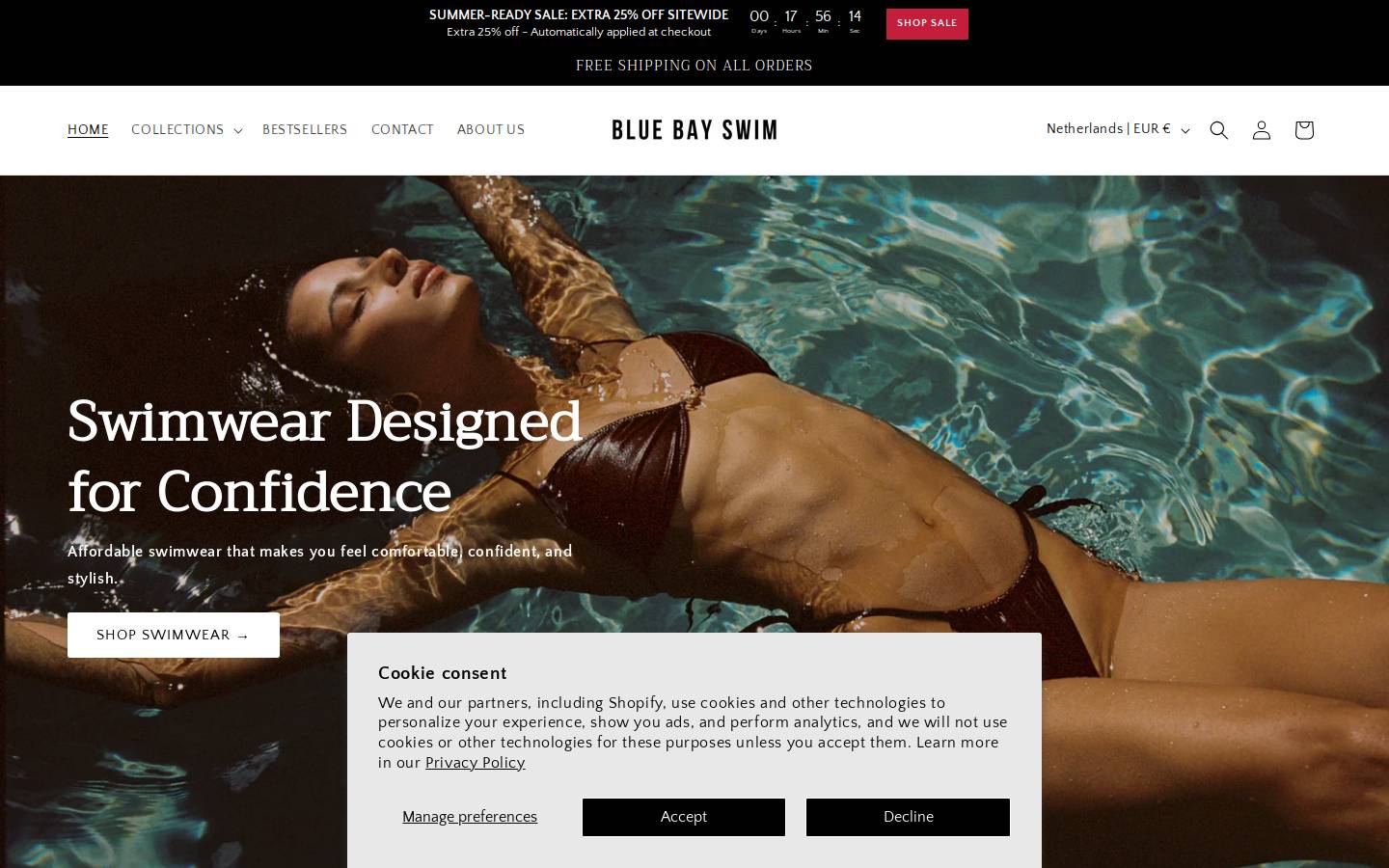 bluebayswim.com homepage screenshot