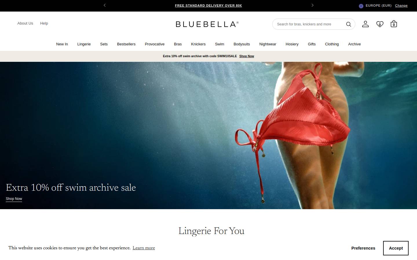 Bluebella homepage screenshot
