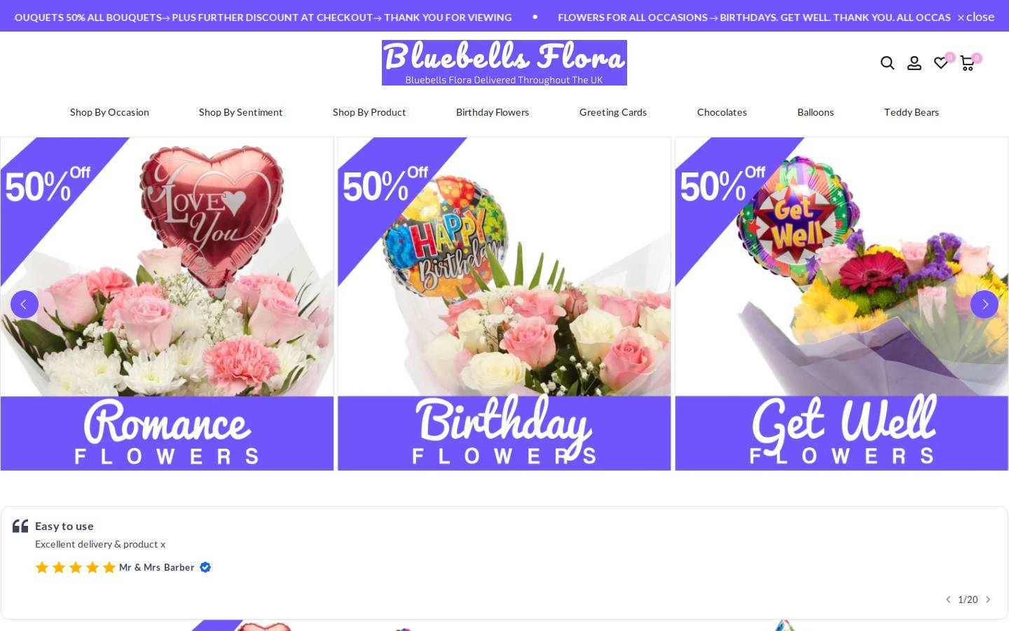 Bluebellsflora homepage screenshot