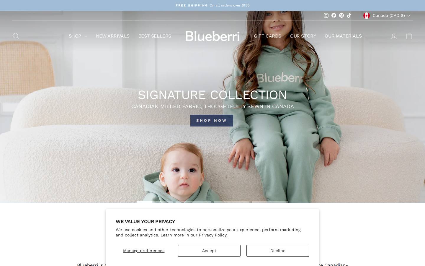 blueberri.ca homepage screenshot
