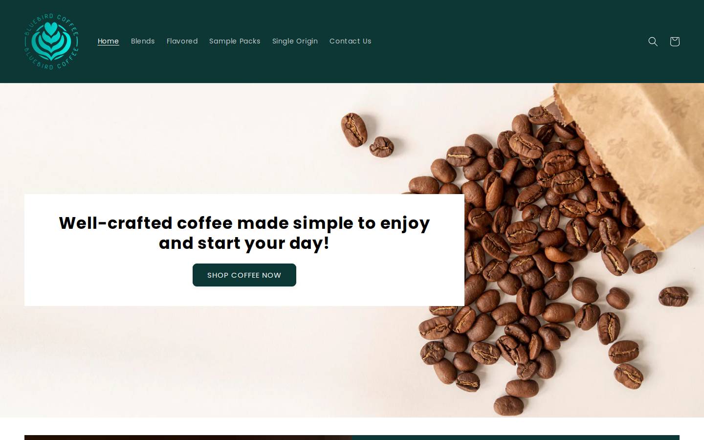 bluebirdcoffee.shop homepage screenshot