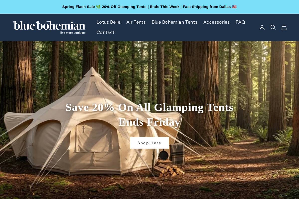bluebohemian.com homepage screenshot