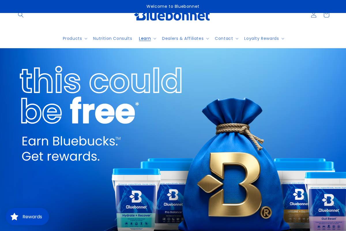 bluebonnetfeeds.com homepage screenshot