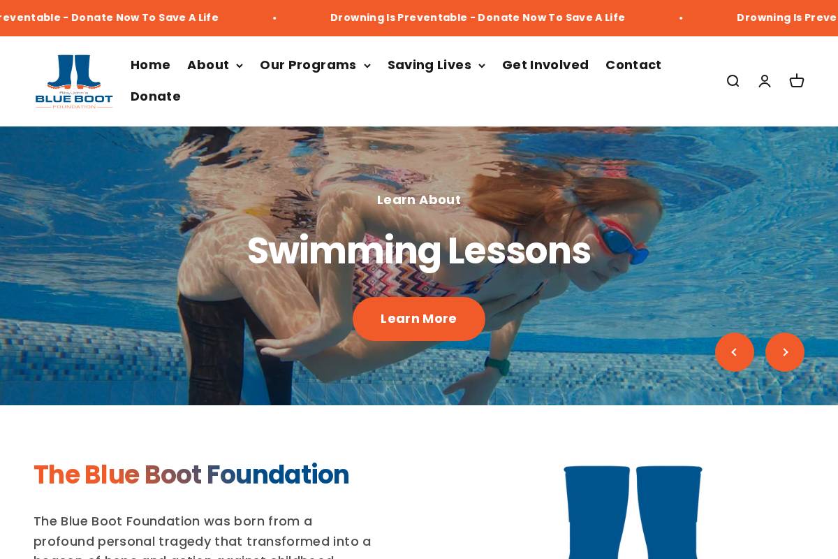 bluebootfoundation.com homepage screenshot