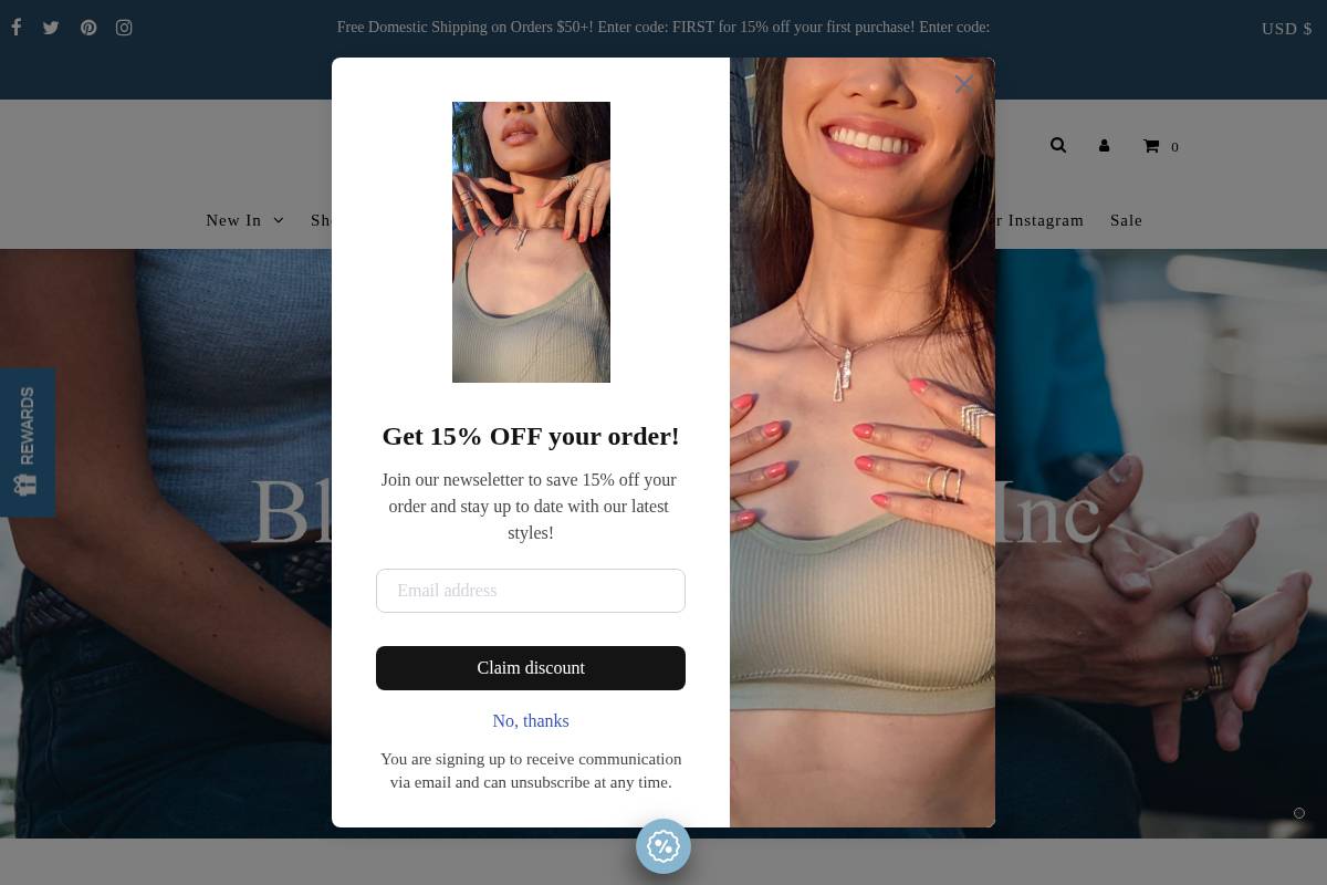 Blue Box Boutique Inc homepage screenshot