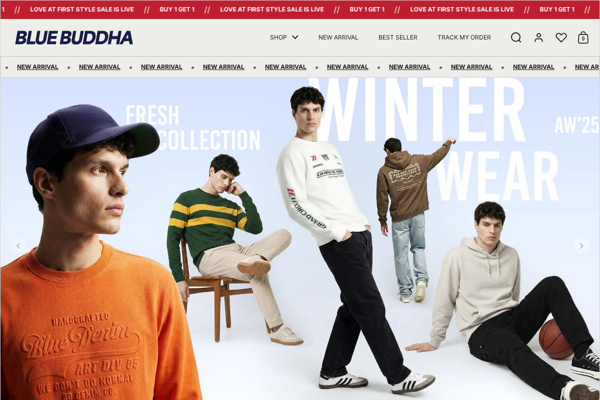 Blue Buddha homepage screenshot