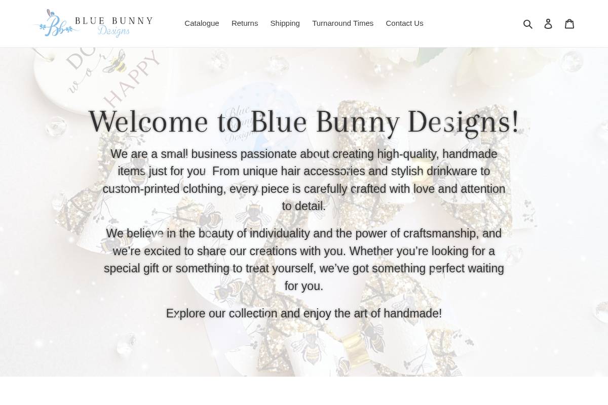 bluebunnydesigns.co.uk homepage screenshot
