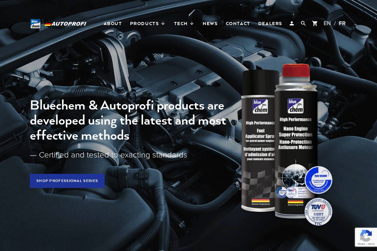 bluechem.ca homepage screenshot