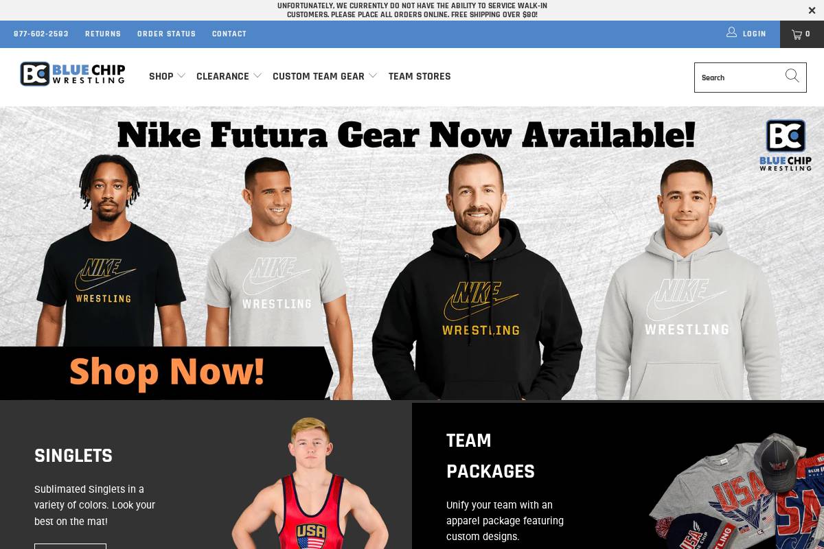 bluechipwrestling.com homepage screenshot