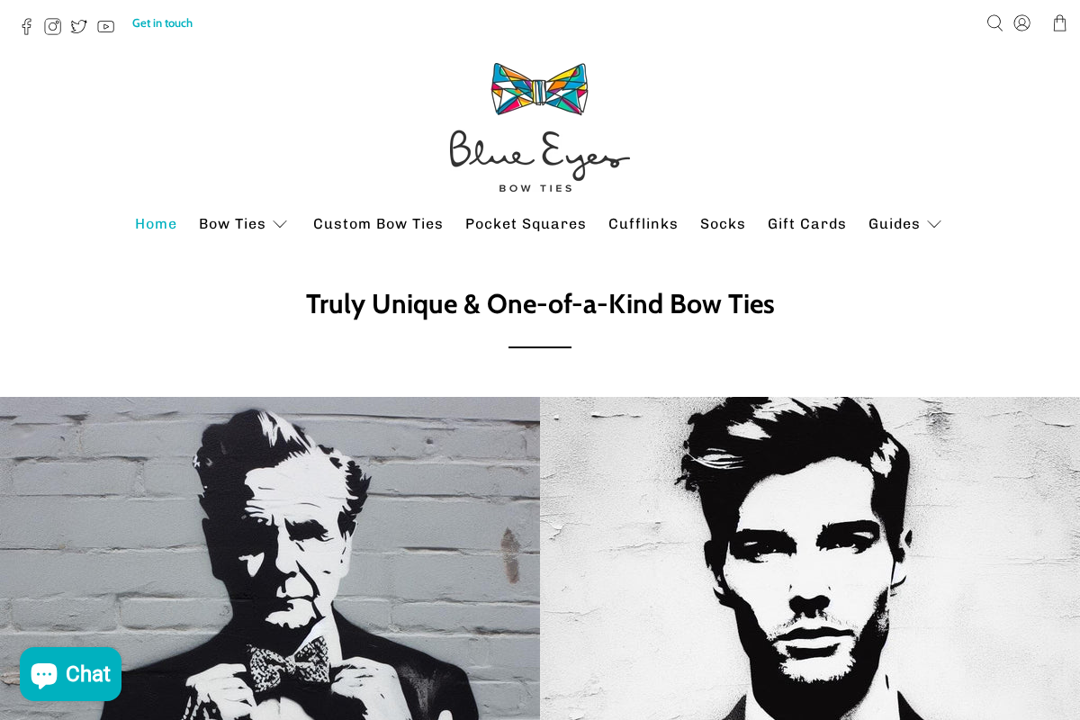 Blueeyesbowties homepage screenshot