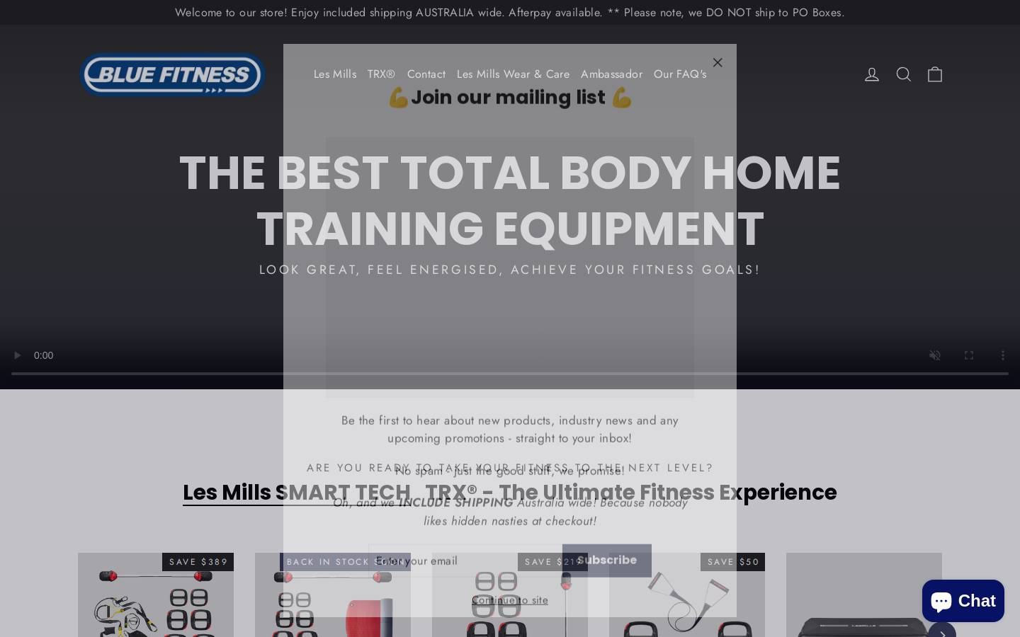 bluefitness.com.au homepage screenshot