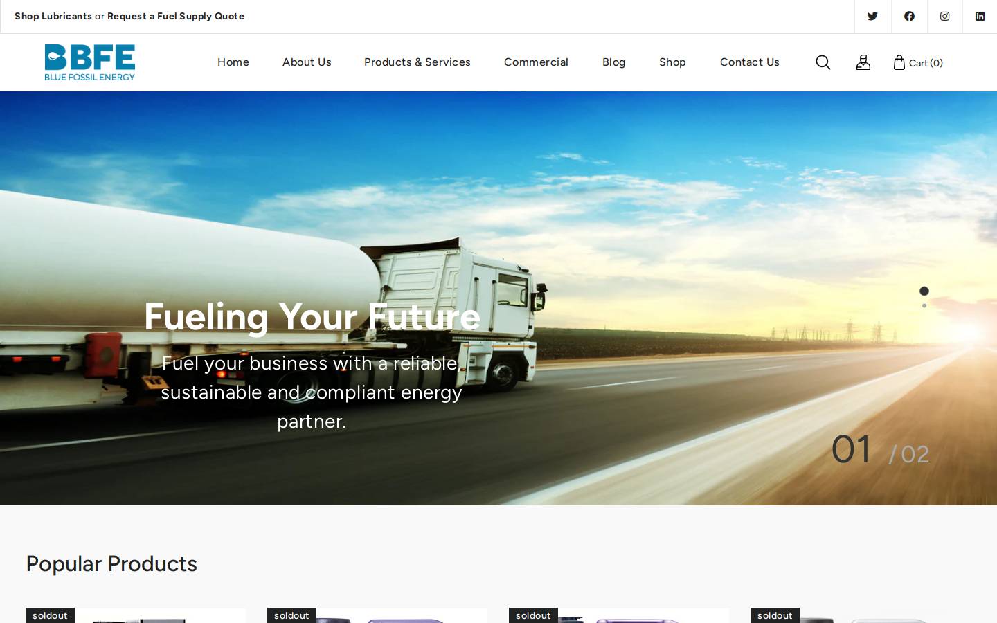 bluefossilenergy.com homepage screenshot