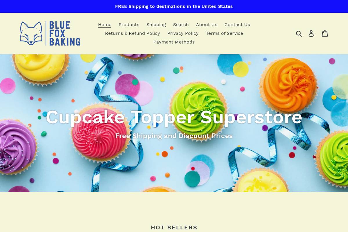 bluefoxbaking.com homepage screenshot
