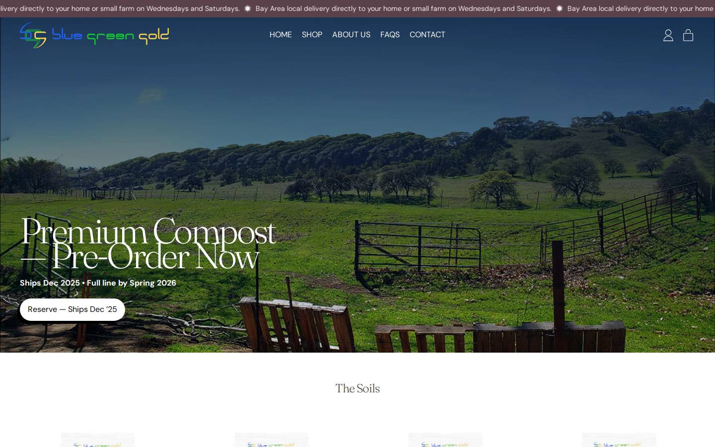 bluegreengold.com homepage screenshot