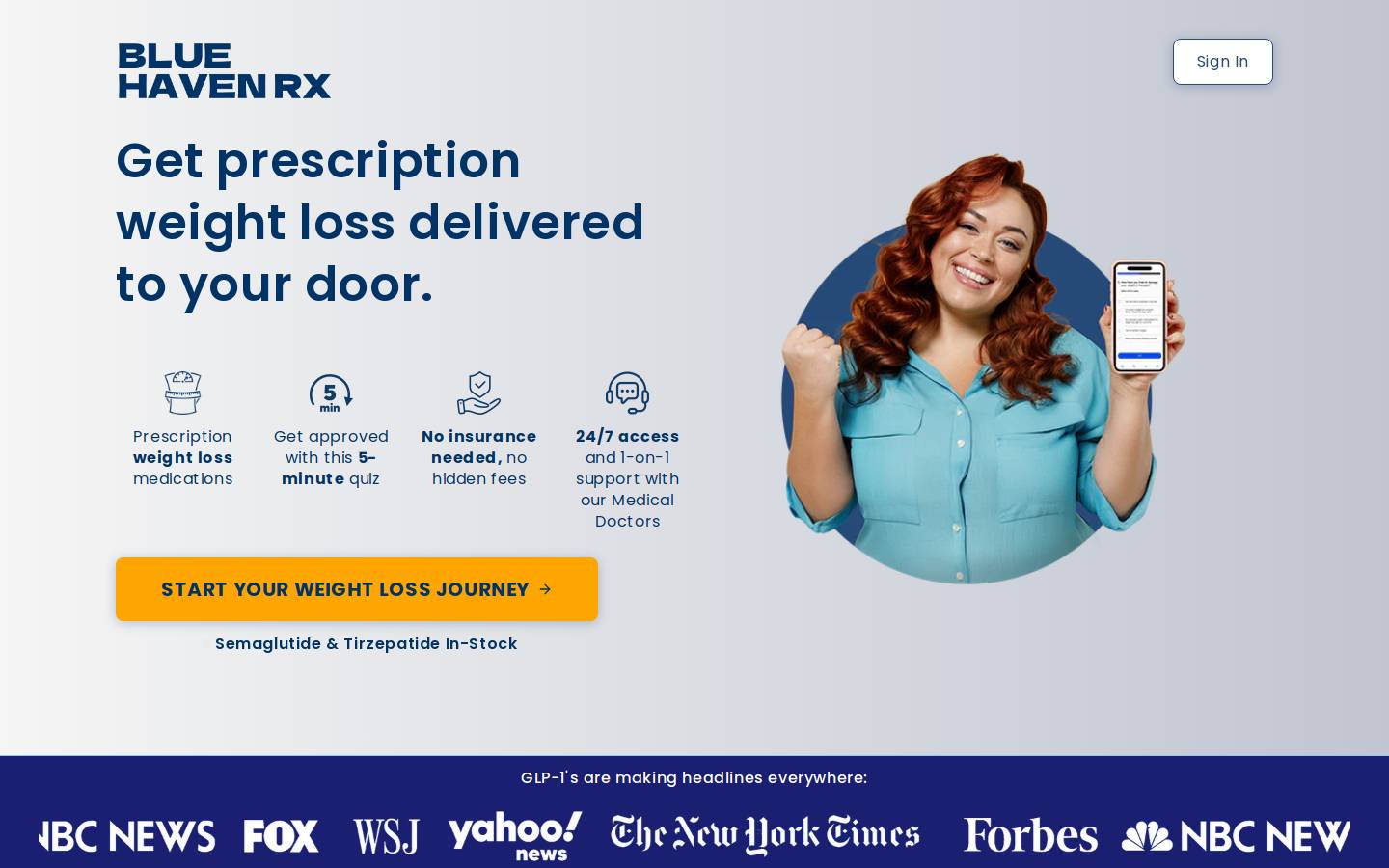 Blue Haven RX homepage screenshot