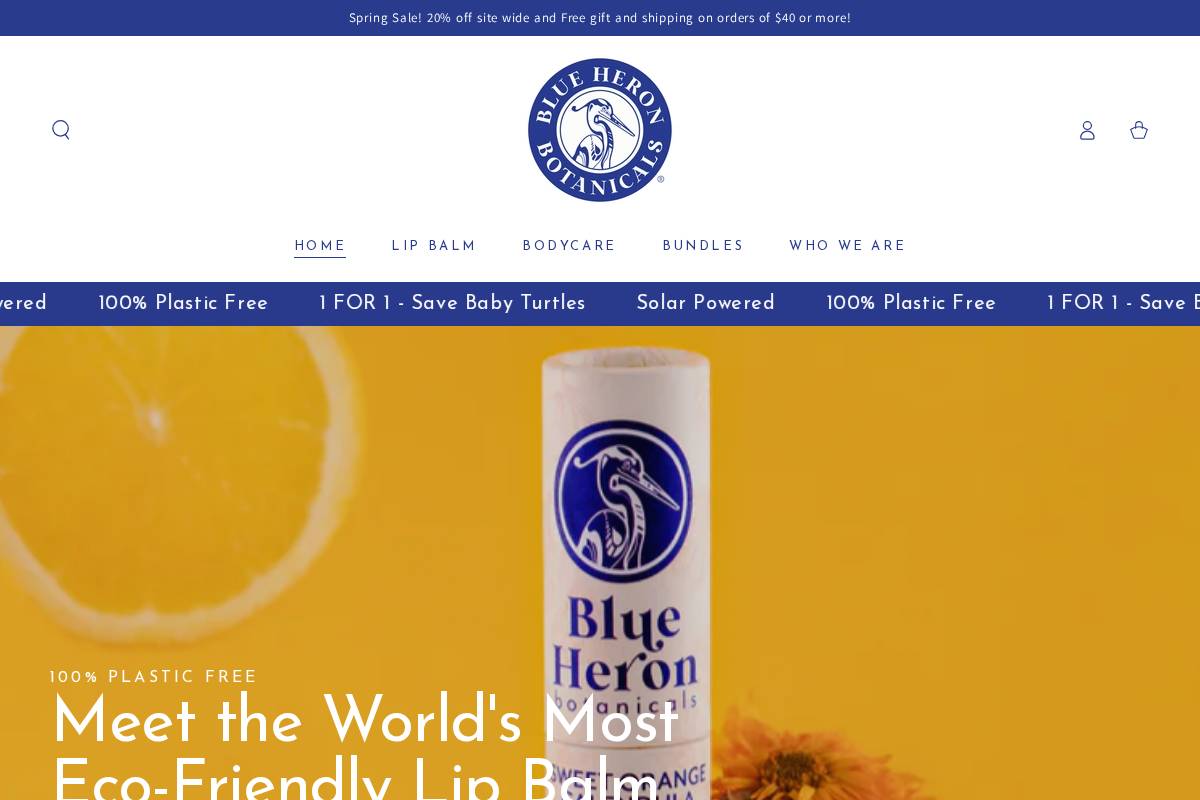 blueheronbotanicals.com homepage screenshot