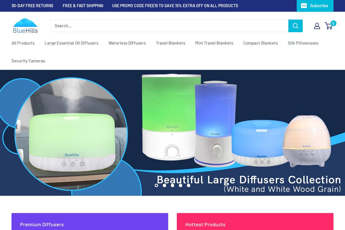 bluehills.io homepage screenshot