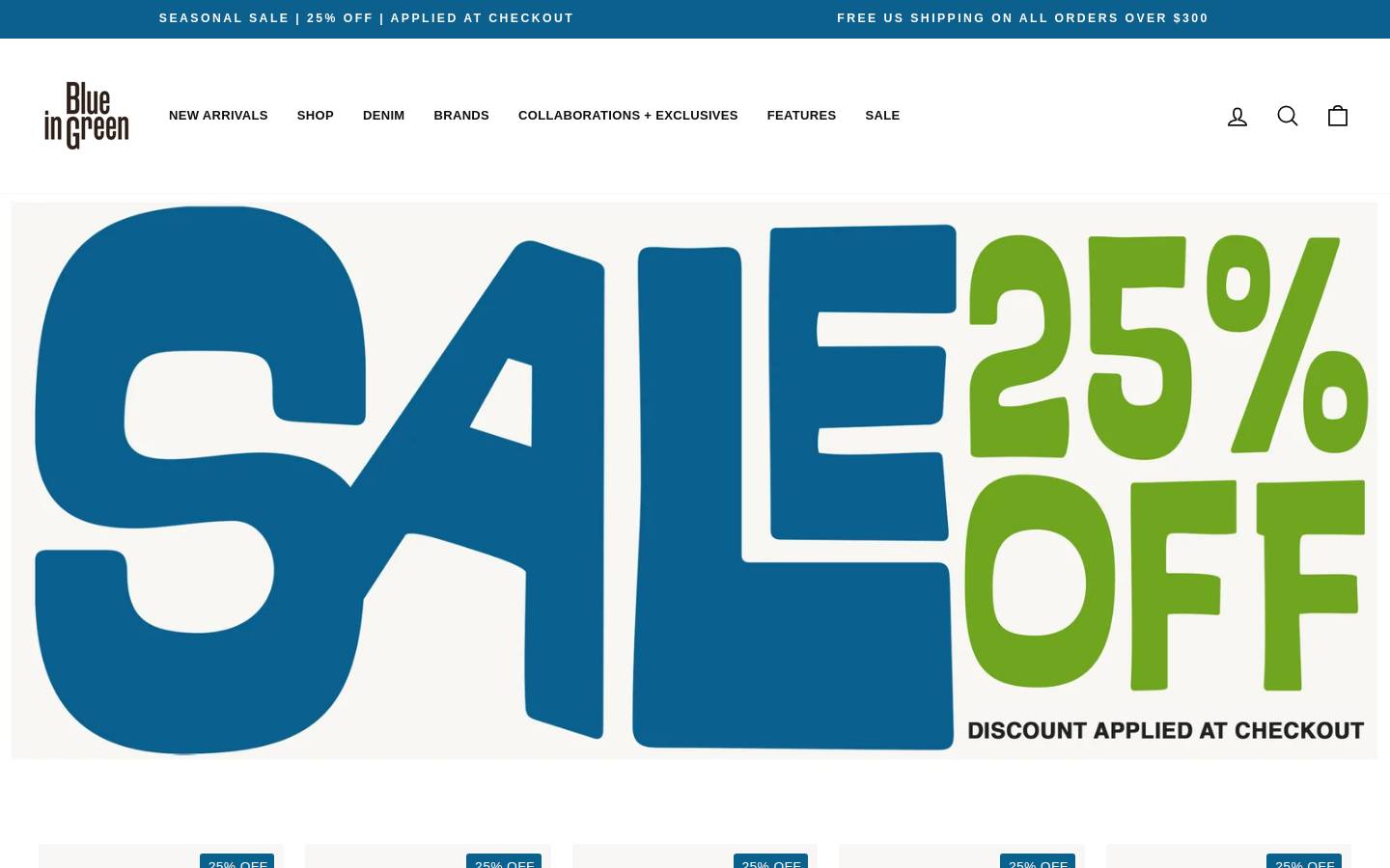 blueingreensoho.com homepage screenshot