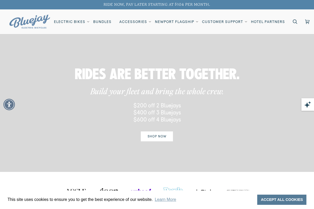 bluejaybikes.com homepage screenshot