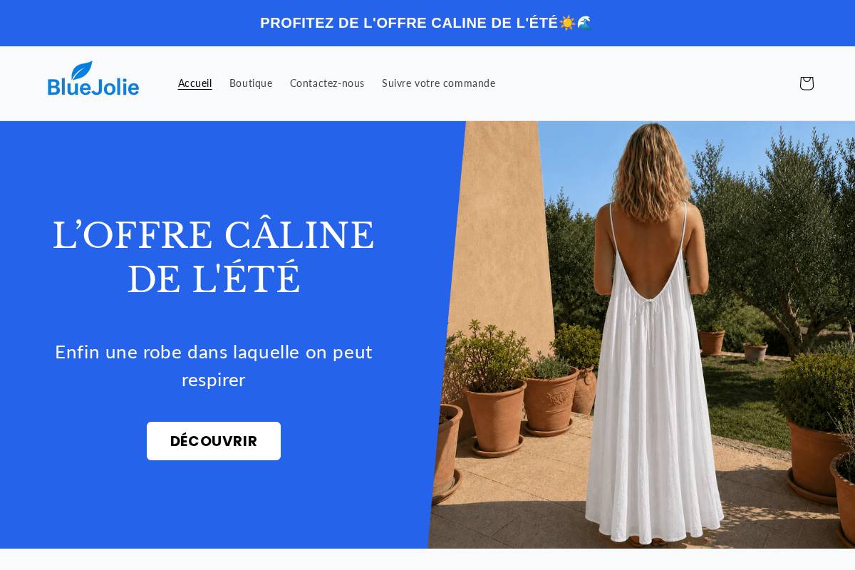 Bluejolie homepage screenshot