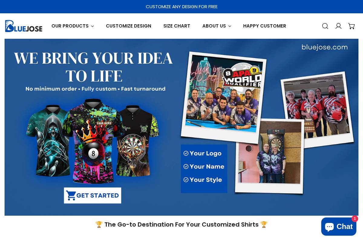 bluejose.com homepage screenshot