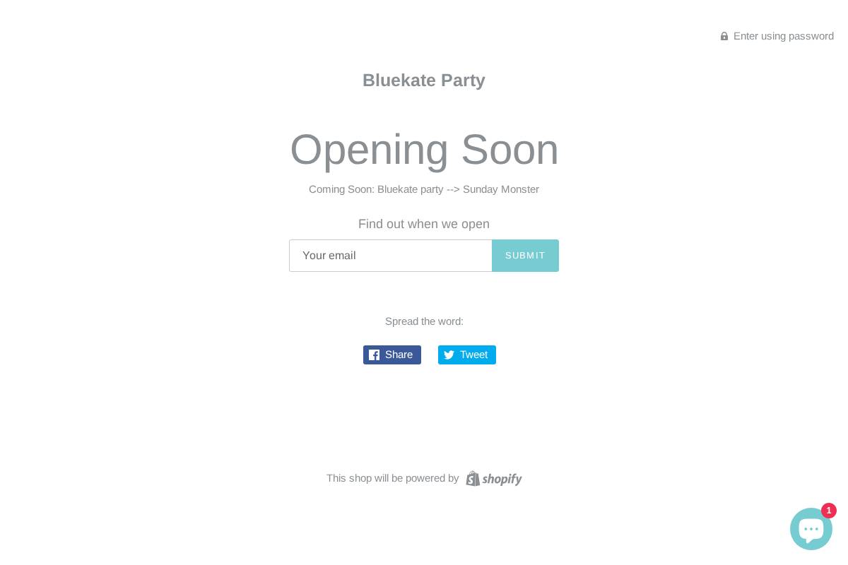 bluekateparty.com homepage screenshot