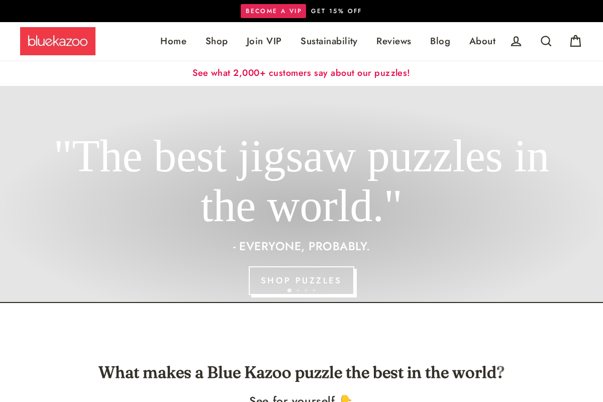 Blue Kazoo homepage screenshot