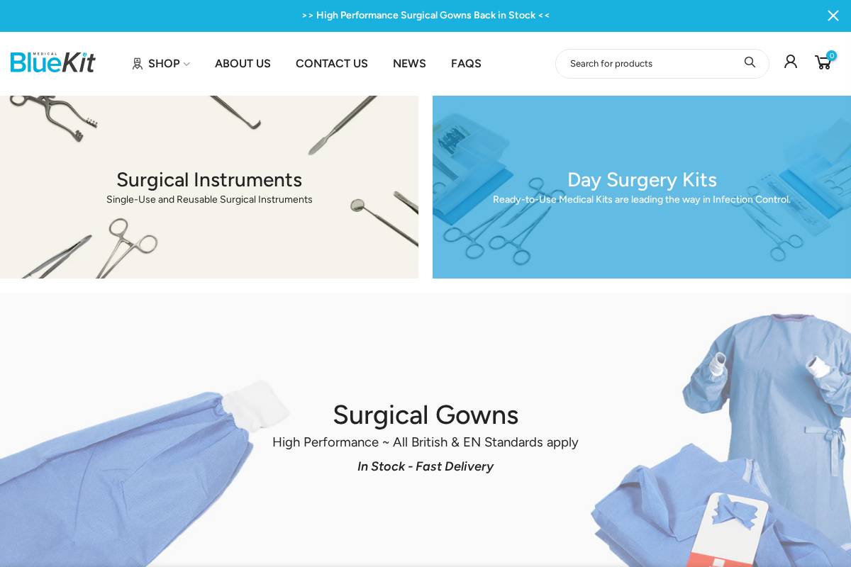 bluekitmedical.com homepage screenshot