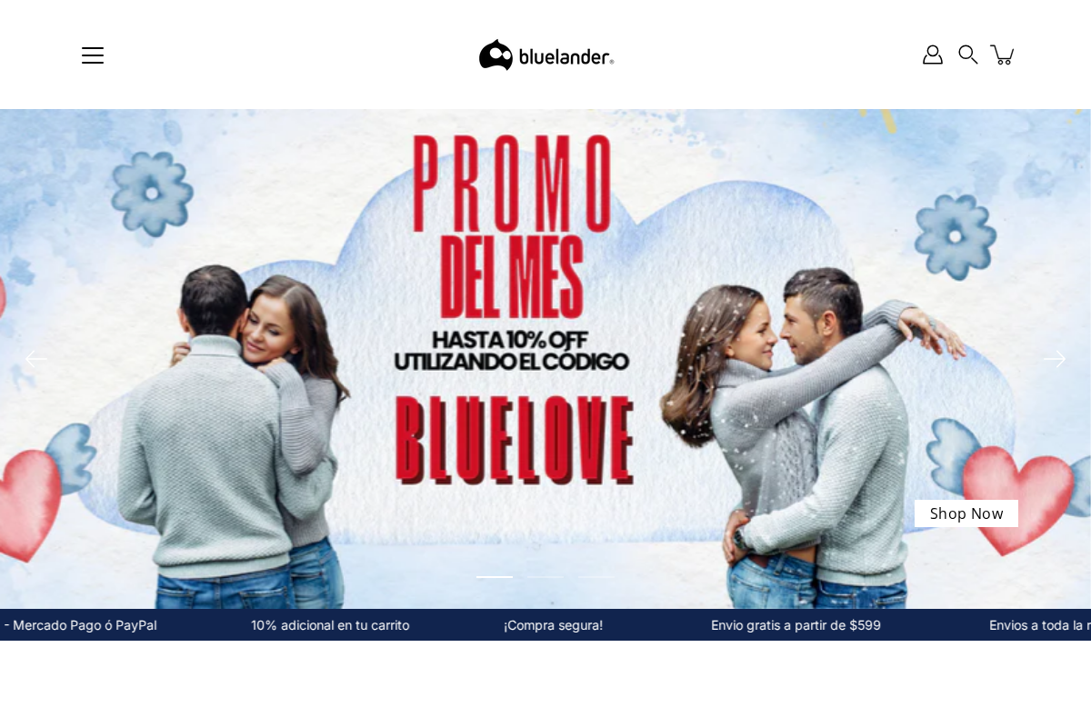 Bluelander homepage screenshot