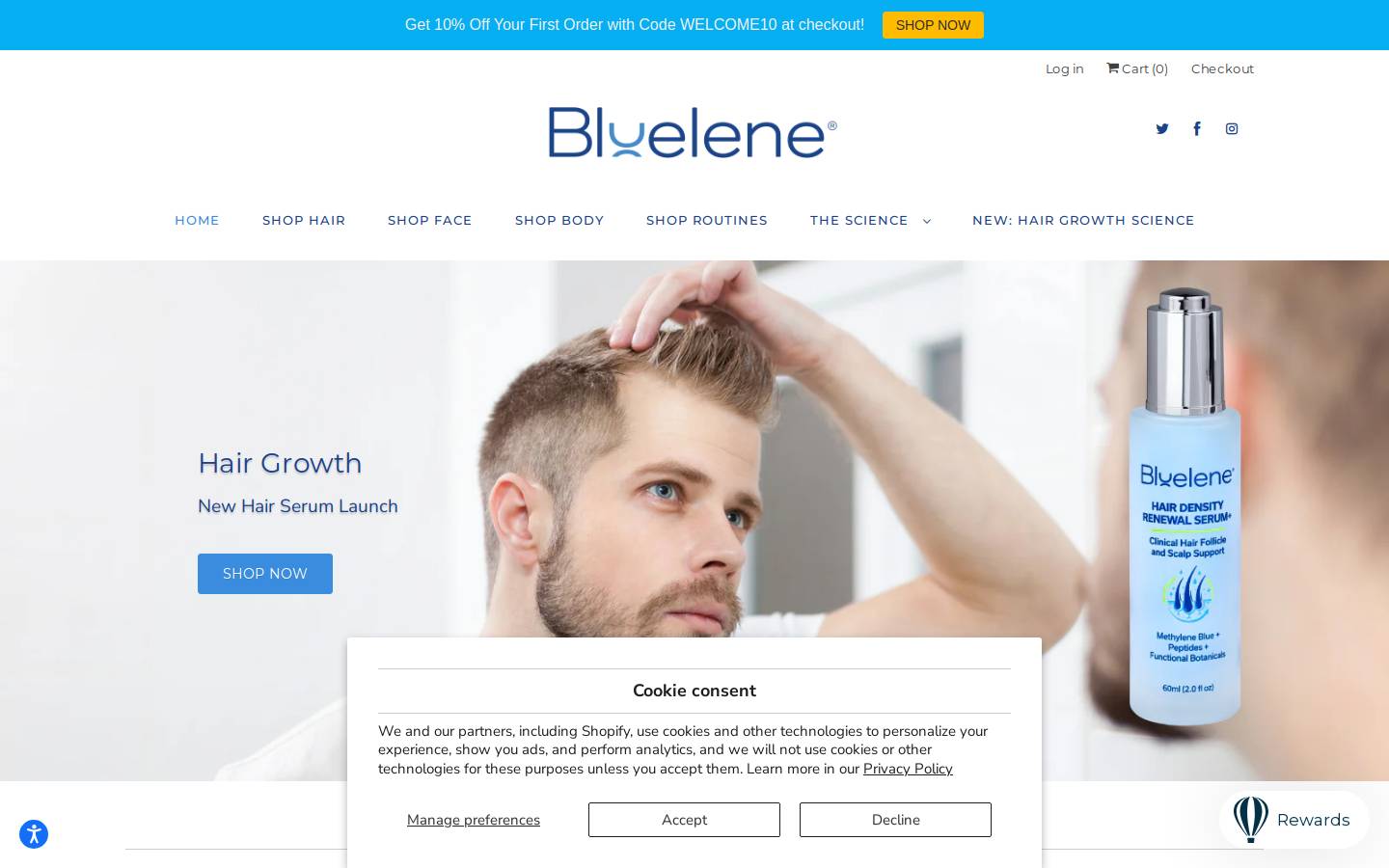 bluelene.com homepage screenshot