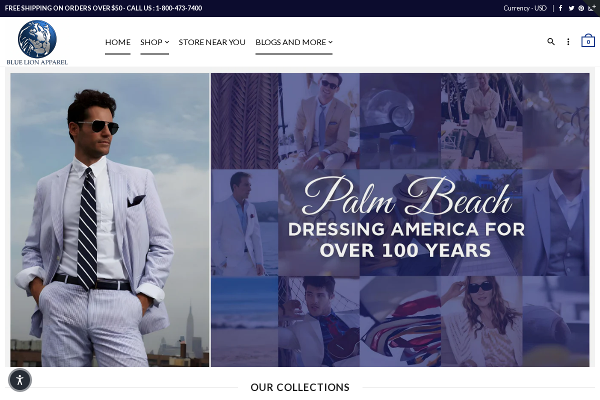 bluelionapparel.com homepage screenshot