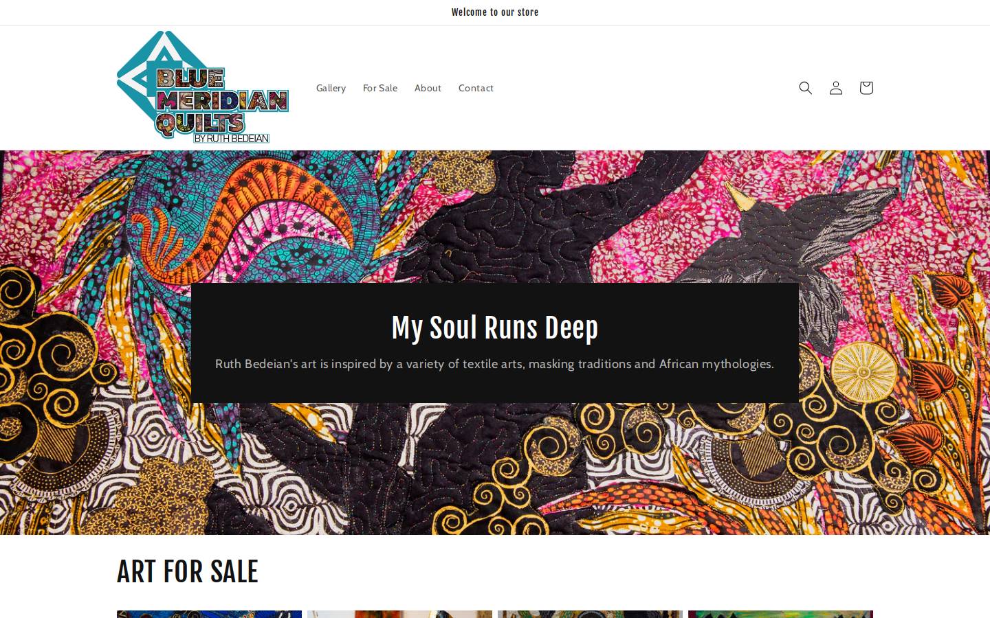 bluemeridianquilts.com homepage screenshot
