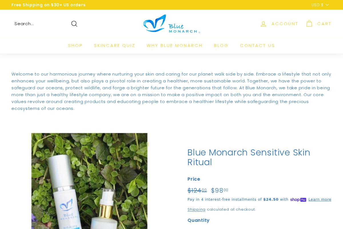 Blue Monarch® homepage screenshot