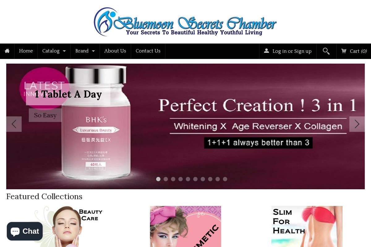 bluemoonsecretschamber.com homepage screenshot
