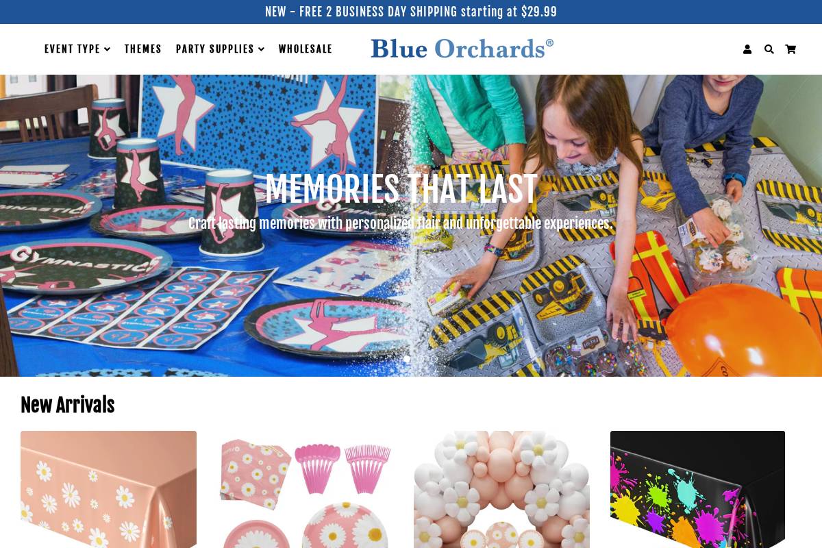 blueorchards.com homepage screenshot