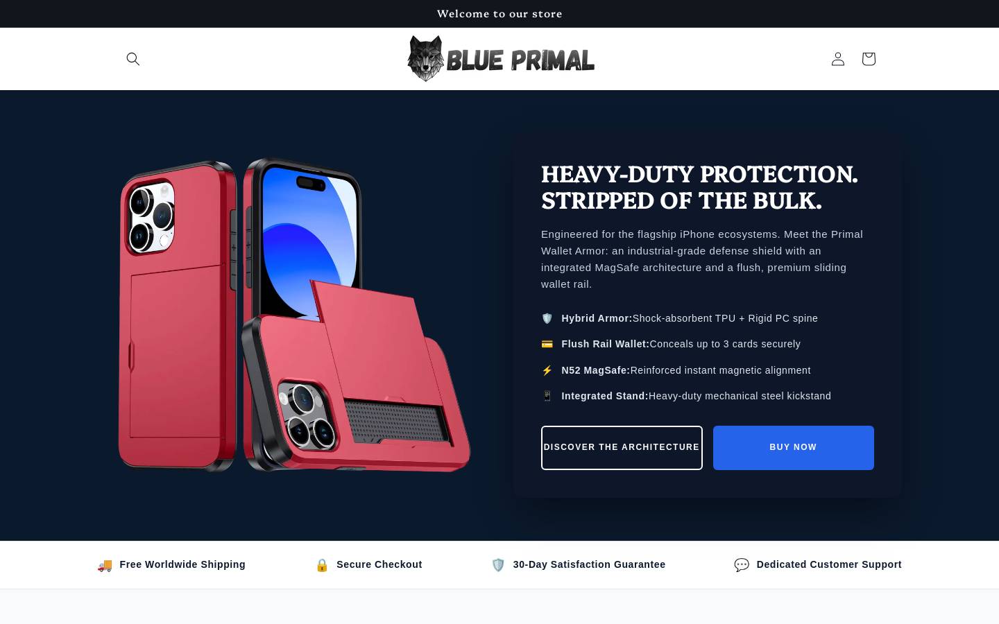 blueprimal.com homepage screenshot