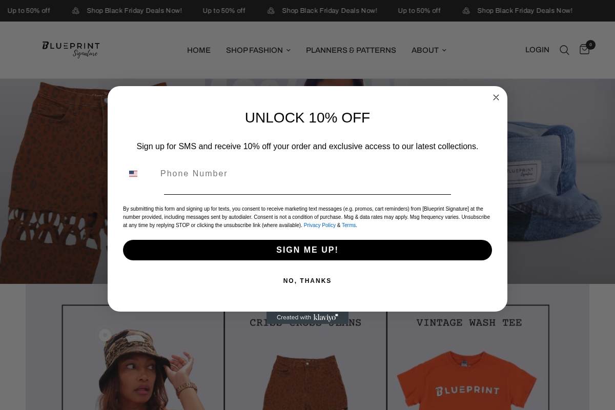 blueprintsignature.com homepage screenshot