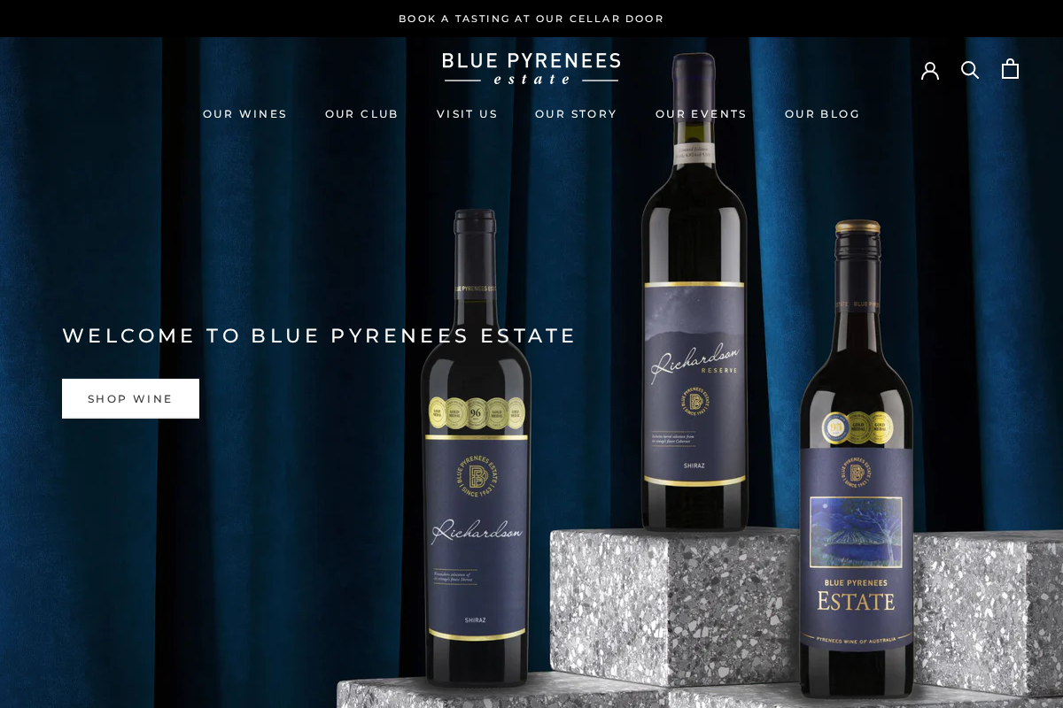 Blue Pyrenees Estate Pty Ltd homepage screenshot