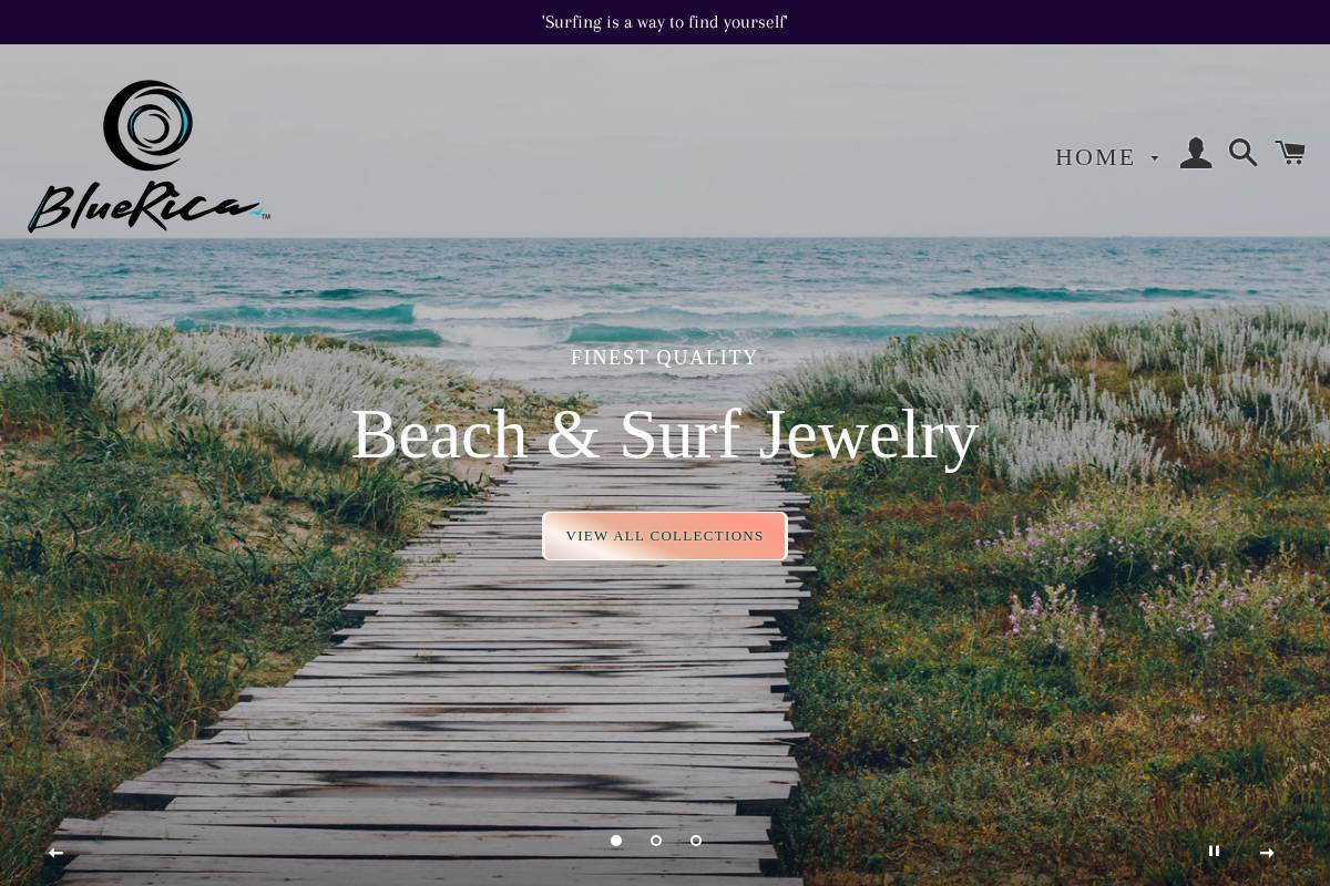 bluerica.com homepage screenshot