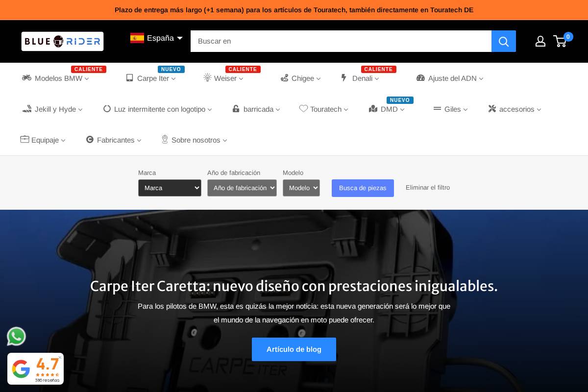 bluerider.es homepage screenshot