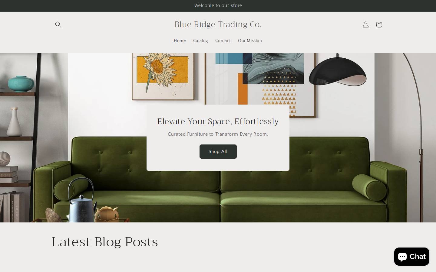 blueridgetradingco.com homepage screenshot