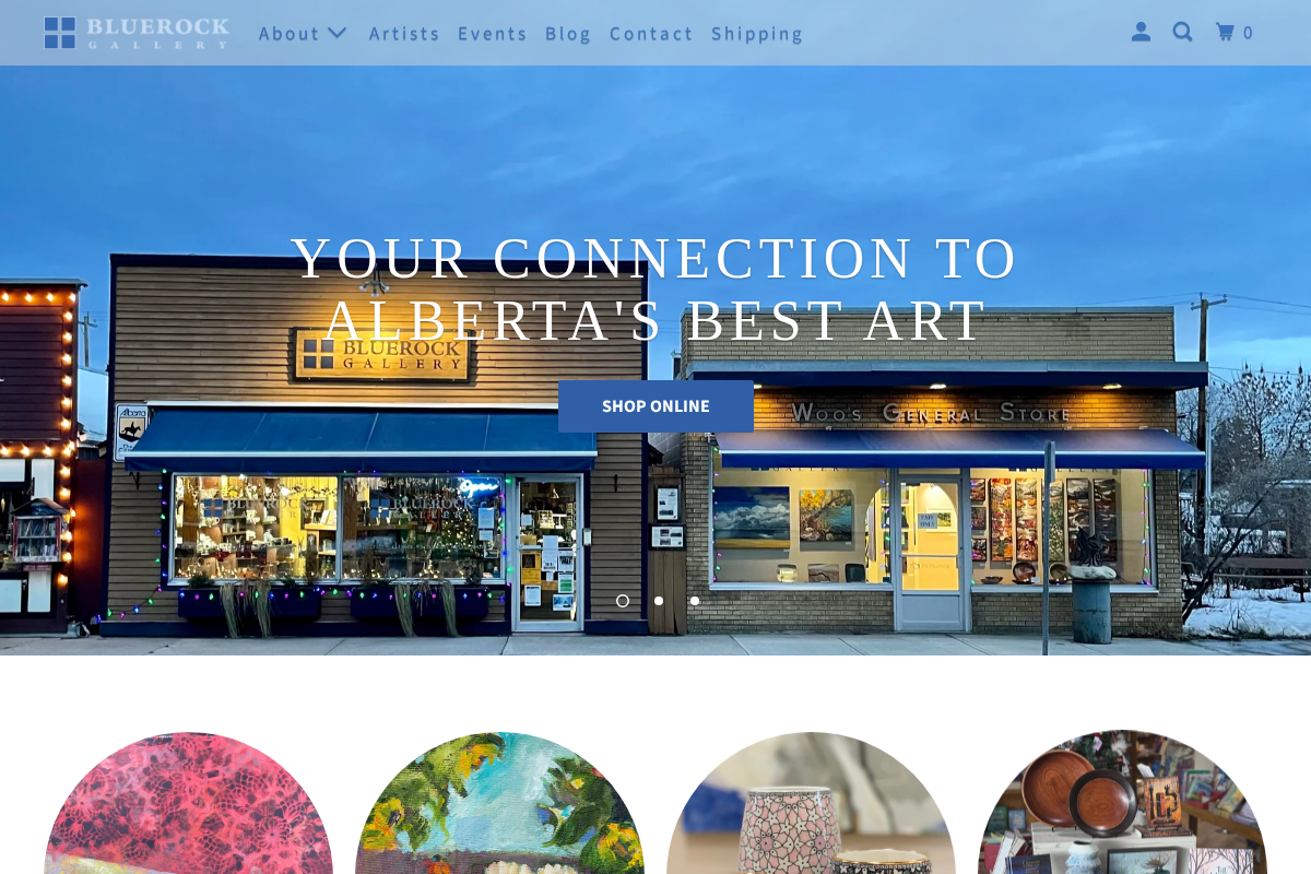 bluerockgallery.ca homepage screenshot