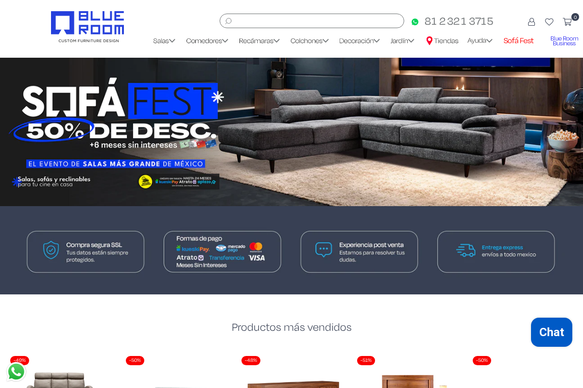 Blue Room homepage screenshot