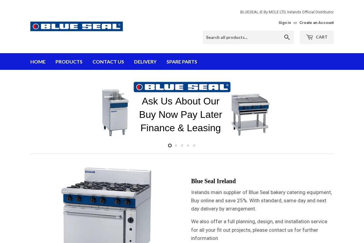 Blue Seal Feeds homepage screenshot