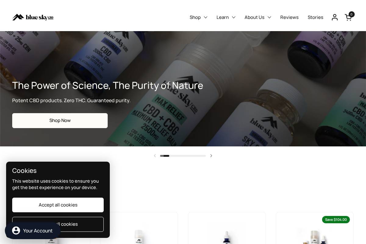 bluesky-cbd.com homepage screenshot